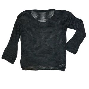 Black Crochet Swim Cover Up Top